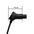 CHARGEX ladekabel - Type 2 til type 2 - 32A - 22 kW - 3 fase - Dimensjoner for plugg - Elbilgrossisten
