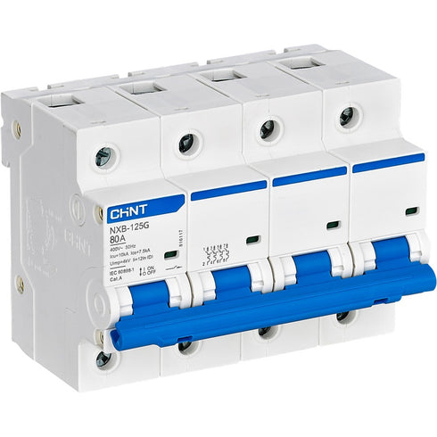 CHiNT — Automatsikring - Elementautomat - 4P - C-KAR 10KA - 80A - NXB-125G