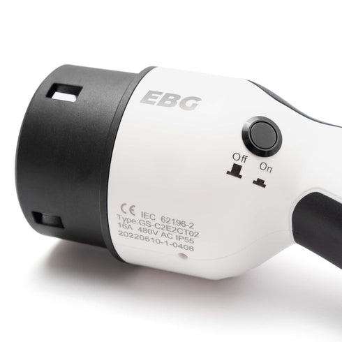 EBG Type 2 til schuko adapter - V2L - Vehicle to load - On Off button - Elbilgrossisten