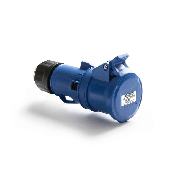 Famatel - 232-6 - 2P+PE - 32A 1 fase 230V - Industrikontakt - Skjøtekontakt - CEE - Rundstift - Elbilgrossisten