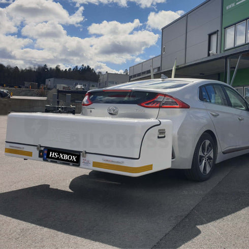 HS-XBOX - Transportboks til hengerfeste / krok - Glassfiber - 190 cm - Hvit / White - Elbilgrossisten