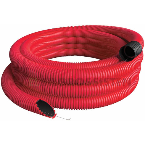 Korrugerte plastrør - K-RØR - Trekkerør - RØD 110mm - Elbilgrossisten