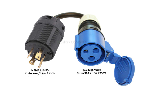 NEMA L14-30 to 232-6 adapter / overgang