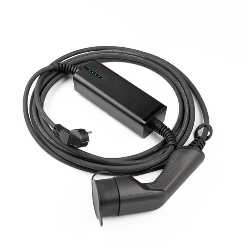 SPARK BLACK - Ladekabel til stikkontakt - Type 2 - Charging cable - Schuko - Elbilgrossisten