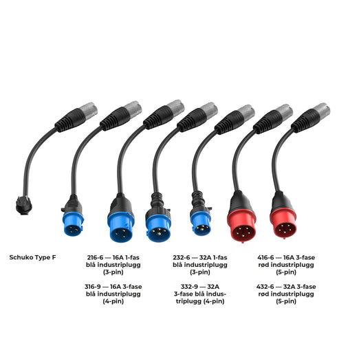 SPARK UNIVERSAL 2.0 - Charging cable with 7 adapters - CEE - Industrial plugs -