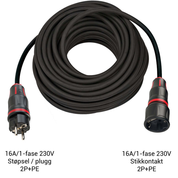 Extension Cord / Cable — Domestic Plug / Socket — 10 / 15 / 20 / 25 meters