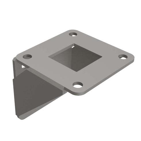 Veggbrakett / Veggfundament - Brakett for å feste søyle på vegg - CC 160 mm - Illustrasjon med grå farge