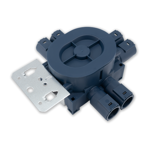 VEGGBOKS UNIVERSAL 1,5 LIGGENDE 6-LØP 12MM M/STENDERFESTE