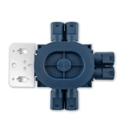 VEGGBOKS UNIVERSAL 1,5 LIGGENDE 6-LØP 12MM M/STENDERFESTE