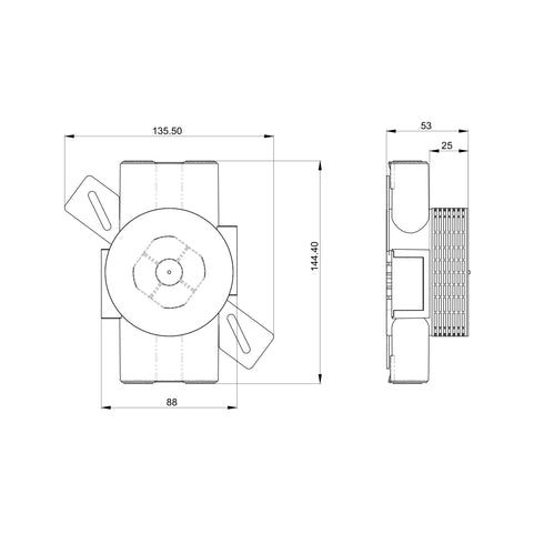 ETBOX TAK 52MM 2x16 + 4x20MM RØR