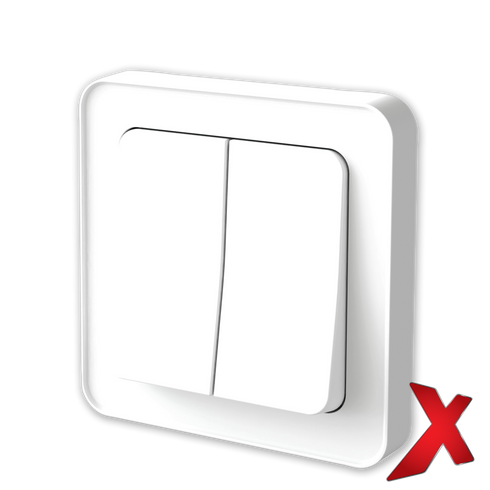 X.BRYTER INNF DB ENDEVENDER HVIT 16/6+6 HURTIGKOBLING