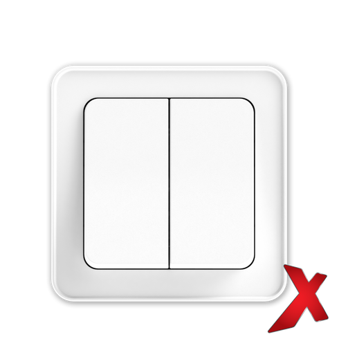 X.BRYTER INNF DB ENDEVENDER HVIT 16/6+6 HURTIGKOBLING