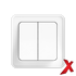 X.BRYTER INNF DB ENDEVENDER HVIT 16/6+6 HURTIGKOBLING