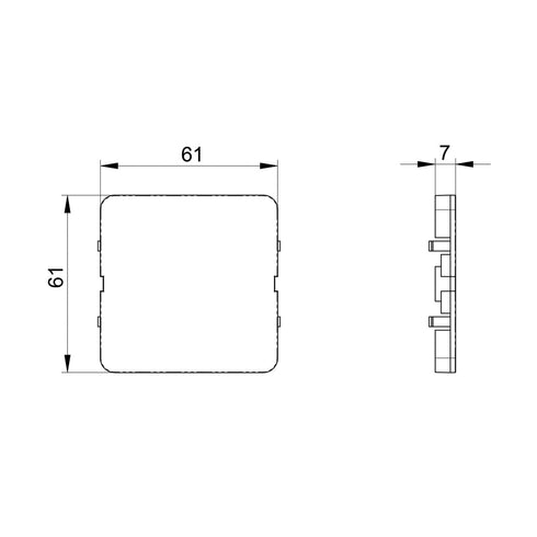 X.BLINDPLATE FOR KOMBIRAMME HVIT