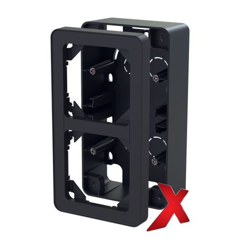X.PÅVEGGSKAPPE 40MM DOBBEL SORT KOMPLETT M/RAMME