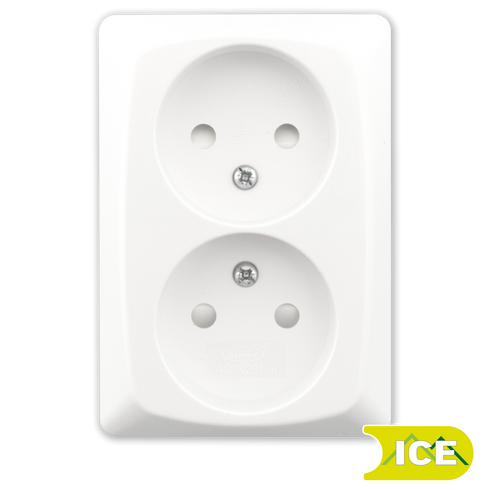 STIKK PÅVEGG U/J DOBBEL SCALA ICE SKRUKOBLING