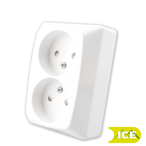 STIKK PÅVEGG U/J DOBBEL SCALA ICE SKRUKOBLING