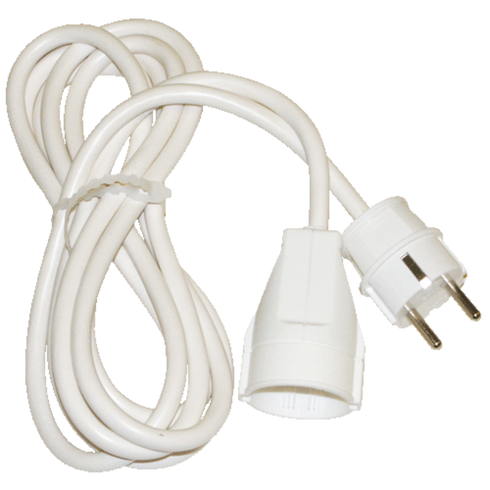 5 MTR.SKJØTELEDNING M/J - HVIT 3G 1,5mm, m/barnevern