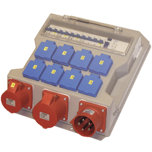 400V BYGGSENTRAL IP44, 432-6 I 8x230V/16A UTTAK