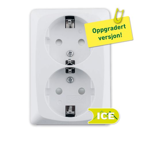 STIKK PÅVEGG M/J DOBBEL V5 SCALA ICE HURTIGKOBLING