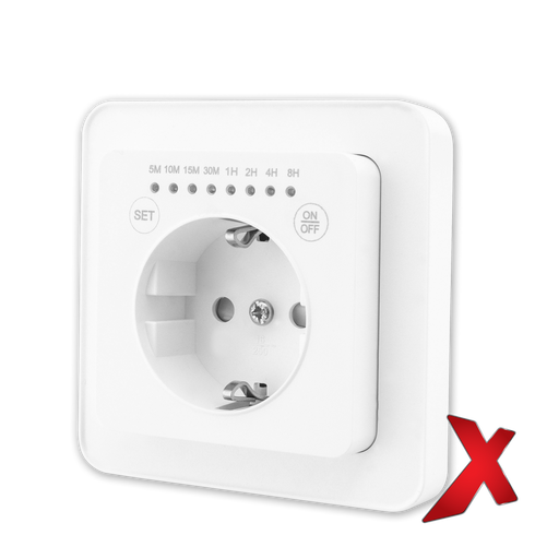 X.STIKK INNF M/J ENKEL M/TIMER HVIT 16A 5 MIN - 8 TIMER