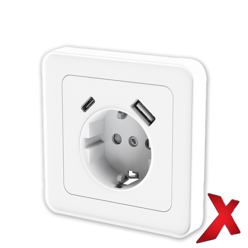 X.STIKK INNF ENKEL M/USB A+C HVIT 18W USB HURTIGKOBLING