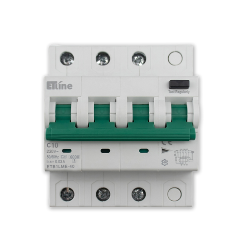 ETLINE JFA EL 3P4M 10A-C-KAR IT/TT 30mA 6kA ELEKTRONISK