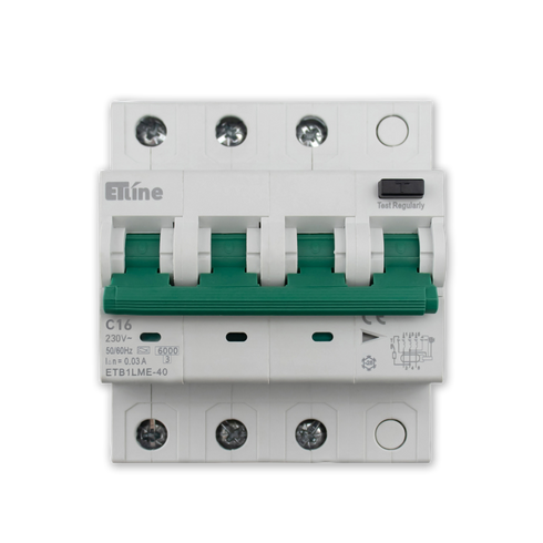 ETLINE JFA EL 3P4M 16A-C-KAR IT/TT 30mA 6kA ELEKTRONISK