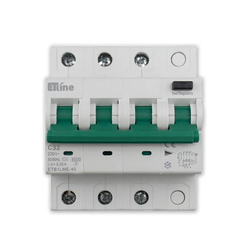 ETLINE JFA EL 3P4M 32A-C-KAR IT/TT 30mA 6kA ELEKTRONISK