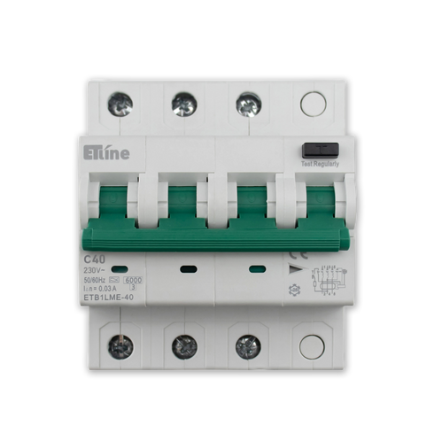 ETLINE JFA EL 3P4M 40A-C-KAR IT/TT 30mA 6kA ELEKTRONISK