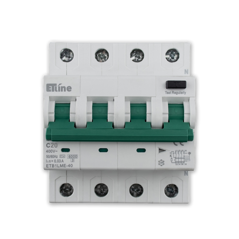 ETLINE JFA EL 3P+N4M 20A-C-KAR TN 30mA 6kA ELEKTRONISK