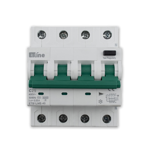 ETLINE JFA EL 3P+N4M 25A-C-KAR TN 30mA 6kA ELEKTRONISK