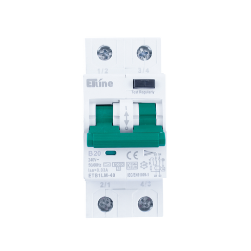 ETLINE JFA 2P2M 20A-B-KAR 30mA 6kA