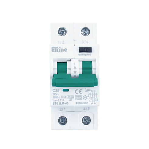 ETLINE JFA 2P2M 25A-C-KAR 30mA 6kA