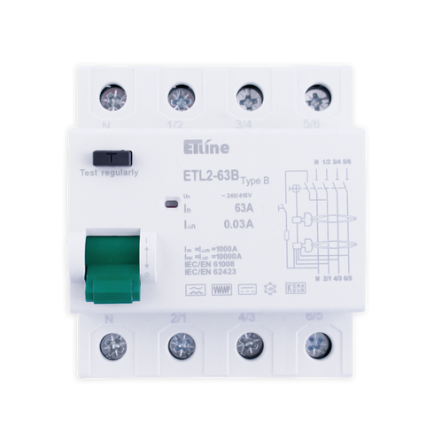 ETLINE JFB 4P4M 63A 30mA TYPE B