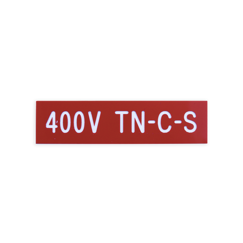 ETLINE MERKESKILT 400V TN-C-S 25X100MM RØD
