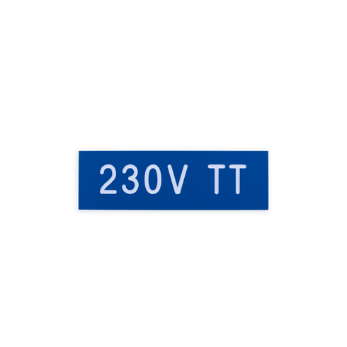ETLINE MERKESKILT 230V TT 25X80MM BLÅ