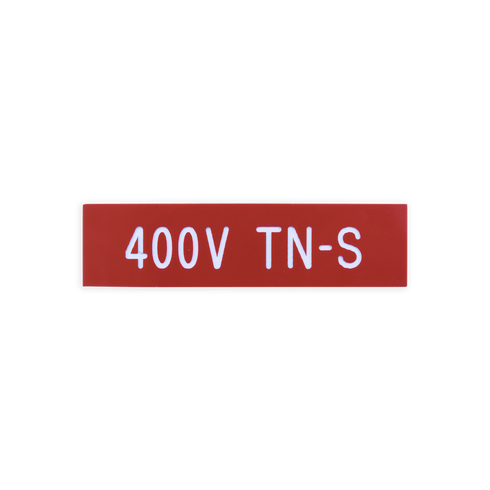 ETLINE MERKESKILT 400V TN-S 25X80MM RØD