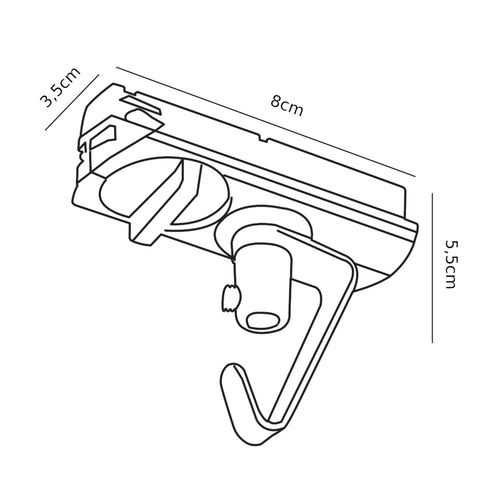 Pendeladapter for skinne Hvit