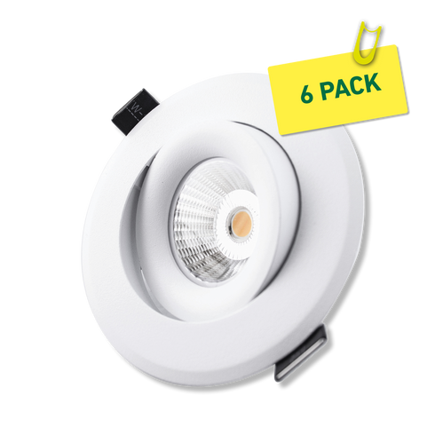 ETLED GLOW 2700K MATT HVIT 8,5W IP43 6 STK I PAKKE