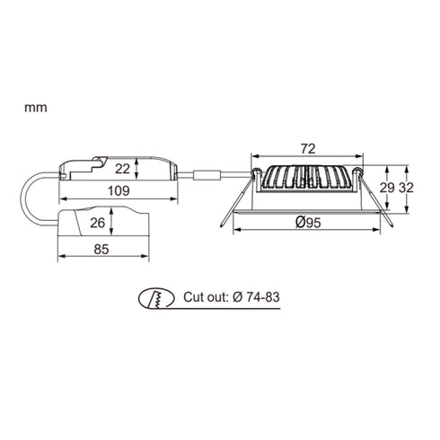 ETLED GLOW 2700K MATT HVIT 8,5W IP43 6 STK I PAKKE
