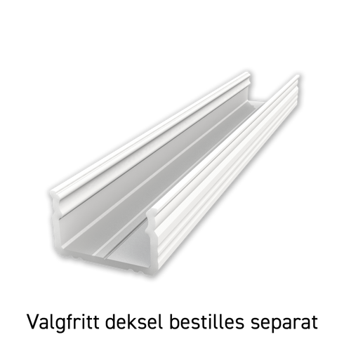 ETLED STRIP PROFIL LAV HVIT PÅVEGG H:10MM L:2020MM
