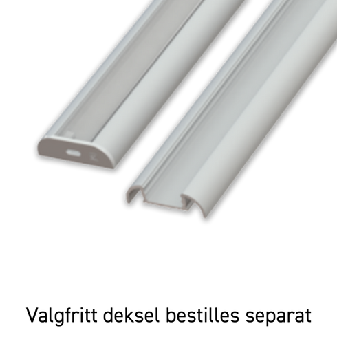 ETLED STRIP PROFIL BUET HVIT PÅVEGG H:8.5MM L:2020MM