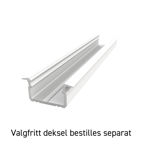 ETLED STRIP PROFIL HVIT INNFELT H:9MM L2020MM