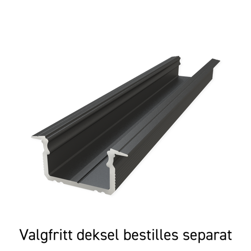 ETLED STRIP PROFIL SORT INNFELT H:9MM L2020MM