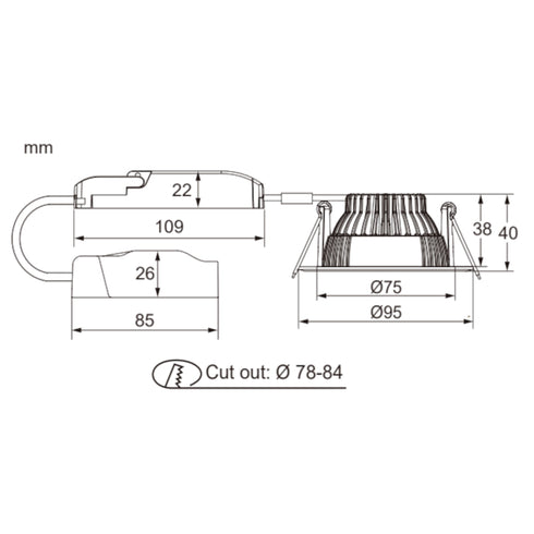 ETLED 360 2700K MATT SORT 8,5W IP44