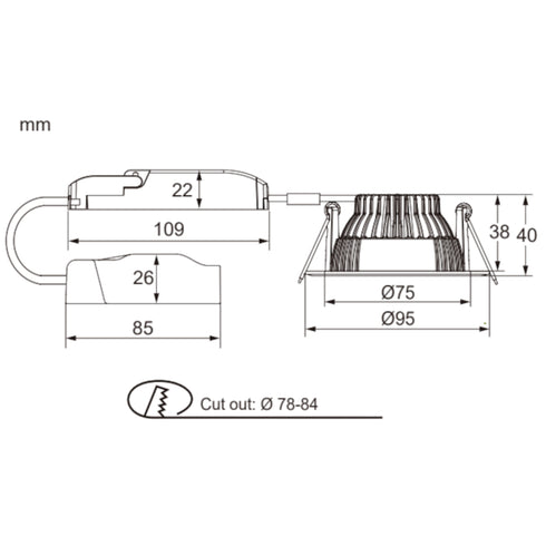 ETLED 360 DimToWarm MATT SORT 2800-2000K 8,6W IP44