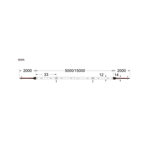 ETLED STRIP 2W IP65 2700K 12MM 24V DC 5M CRI 90 240LM/M