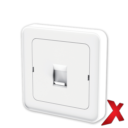 X.DATA DEKSEL 1xRJ45 RETT HVIT DEKSEL / SORT BAKSTYKKE
