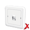 X.DATA DEKSEL 1xRJ45 RETT HVIT DEKSEL / SORT BAKSTYKKE